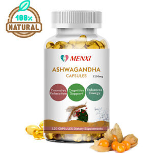 Organic Ashwagandha Capsules 1200mg 10/120 Tablets with Black Pepper Root Powder