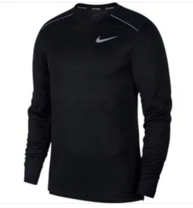 Top para correr Nike, Dri Fit para hombre ""Miler"" manga larga | Recorte reflectante | Negro - Imagen 1 de 7