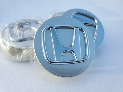 4x HONDA Set Of  Silver Wheel Center Caps 69MM - - Satisfaction Guaranteed - Image 1 of 4