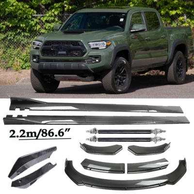 Carbon Fiber Front Bumper Lip Spoiler & Side Skirt For Toyota tacoma Body Kits - Imagem 1 de 4