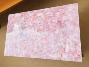 Rose Quartz Center Dining Table Crystal Healing Stone Countertop Hallway Decors - Picture 1 of 10