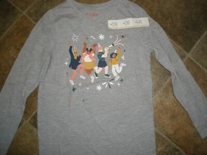 NEW Cat & Jack Small 6/6X Long Sleeve Gray Party Shirt (SU107) - Picture 1 of 5