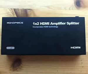 Monoprice 1x2 1 x 2 HDMI Amplifier Splitter - Cleaned & Tested! No AC Adapter - Picture 1 of 7