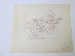 Disney Nifty Nineties 1941 Ward Kimball Fred Moore cel Drawing lot of 2 - Picture 1 of 4