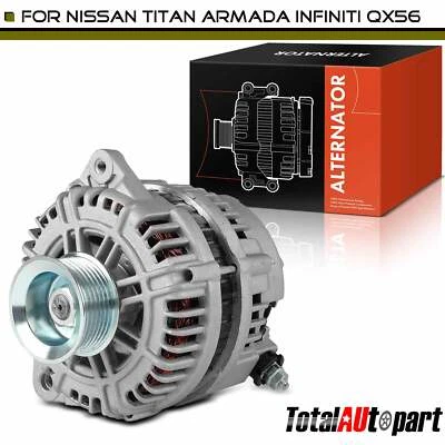 Novo alternador para INFINITI QX56 2004-2006 Nissan 130A 12V CW 7-Groove polia - Imagem 1 de 4