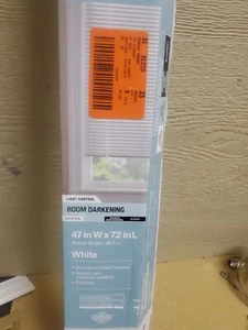 47"W X 72" White Cordless Room Darkening 1 in. Slat Aluminum Blind - Picture 1 of 1