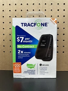 TRACFONE LG 440G BLACK FLIP CELLULAR PHONE, 3G 1.3 MP CAMERA, NEW IN ORIG. BOX - Picture 1 of 9