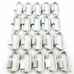 Quick Link,Alele M6 8 Packs Stainless Steel Chain Connector,Heavy Duty D Shape Locking Looks for Carabiner Camping and Outdoor Equipment Hammock