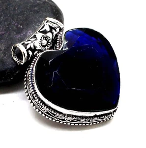 925 Sterling Silver Tanzanite Gemstone Handmade Jewelry Vintage Pendant S-1.80 - Picture 1 of 7