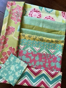 MODA Spring House By Stephanie Ryan -Remnant Fabrics Over 2 Yards Total VTG - Picture 1 of 6