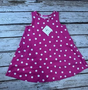 NEW Hanna Andersson Pink Polka Dot Sleeveless Dress Size 5 110 Pockets - Picture 1 of 2
