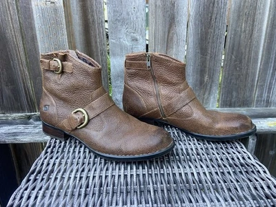 Born Raisa Botines Moto Cuero Guijarro Marrón Talla 11/43 Foto 1 de 4
