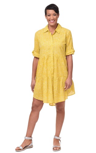 Abbigliamento Tulipano Celine Vestito Donna in Cotone a Punti Pesce Rosso