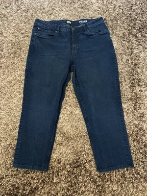 Pantalones de mezclilla DKNY para hombre 36x30 Duane calce recto azul lavado oscuro informales Foto 1 de 4