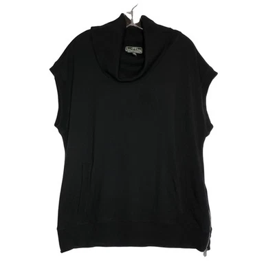 Lauren Ralph Lauren Active Short Sleeve Cowl Neck Pullover Sweatshirt Black - Image 1 of 4