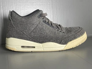 Jordan 3 Retro Wool Shoes Mens Size 12.5 Gray Dark Grey Basketball 854263-004 - Picture 1 of 16