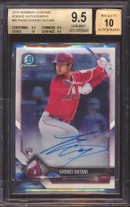 2018 BOWMAN CHROME SHOHEI OHTANI HITTING BASE AUTO AUTOGRAPH BGS 9.5! - Picture 1 of 2