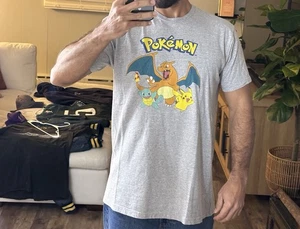 Camiseta Pokemon Charizard Pikachu Squirtle Talla L Retro - Imagen 1 de 8