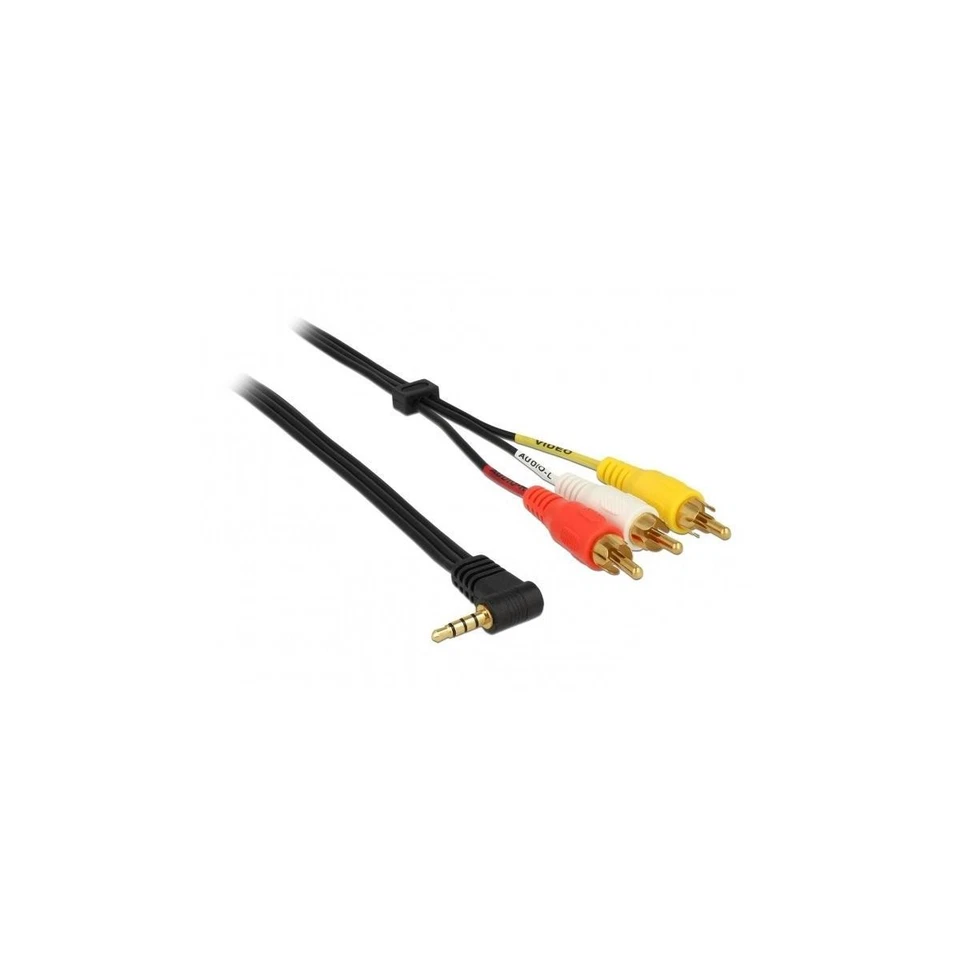 84504 - Kabel Klinke 3,5 mm 4 Pin Stecker gewinkelt zu 3 x... - Bild 1 von 1