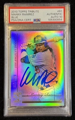 2010 Topps Tribute Blue #61 Manny Ramirez assinado Dodgers PSA 10 automático 157/399 - Imagem 1 de 4