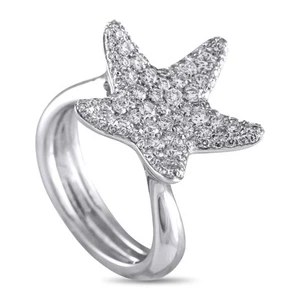 Anillo estrella de mar con diamantes de 0,98 quilates de oro blanco de 18 quilates Pasquale Bruni PB09-050225 - Imagen 1 de 4