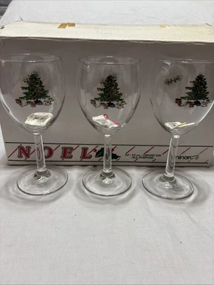 Juego de 12 copas de vino vintage festivas de Navidad Luminarc Noel 12 OZ Foto 1 de 4