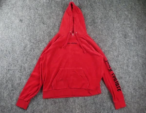 Juicy Couture Hoodie Womens Medium Cherry Red Terry Cloth Los Angeles Pullover - Picture 1 of 9