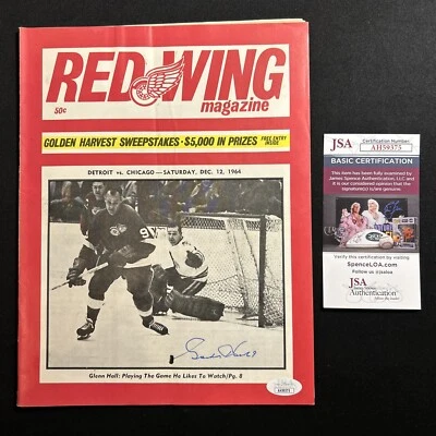 1964 RED WIND MAGAZINE AUTOGRAPHED BY GORDIE HOWE. JSA. RARE! BEAUTIFUL SIG! Foto 1 de 4