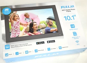 FULLJA WiFi Digital Photo Frame 10.1" Shareable Photos 32GB Motion Sensor - Picture 1 of 1