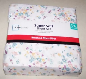 NEW Mainstays Super Soft Sheet Set TWIN XLONG Brushed Microfiber FLOWERS NIP - Picture 1 of 3