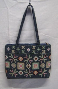 Vtg 80's Comeco Funky Boho Glass Beaded Bag Purse Abstract Geometric 11x8x2 - Picture 1 of 6