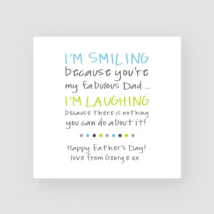 Personalised Handmade Funny Father's Day Card Daddy Laughing For Him ANY NAME - Picture 1 of 6