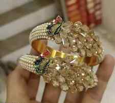 Peacock Designer Kada Bangles Bracelets Jewelry 2 Pcs crystal stone Bangles 2pcs