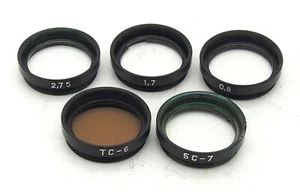 Set filtri fotocamera cinema vintage quarzo 8 mm - 0,8, 1,7, 27,5, TC-6, 6C-7, rivenditore Regno Unito - Foto 1 di 2