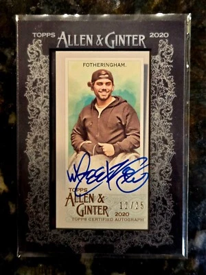 2020 Allen & Ginter X Framed Mini Aaron Wheelz Fotheringham Rookie Auto SP /25 - Image 1 of 3