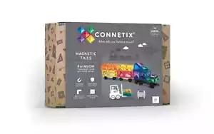 Connetix 50 Piece Rainbow Transport Pack Magnetic Tiles - Picture 1 of 1