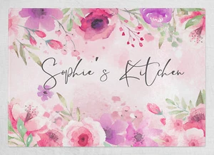 Personalizado Cualquier Nombre Rosa Diseño Floral Vidrio de Cocina Tabla de Cortar Artículo Regalo - Imagen 1 de 4