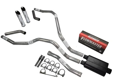 For Nissan Titan 04-06 Dual Exhaust 2.5" Flowmaster Super 40 Slash Cut Corner Ex Foto 1 de 4