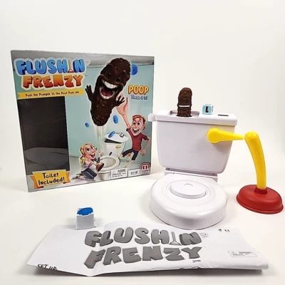 Flushin' Frenzy Mattel Games 2018 Juego para niños Juego familiar Caca Émbolo Inodoro Foto 1 de 4