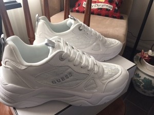 guess white platform sneakers