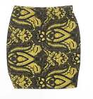 Topshop Womens Yellow Paisley Polyester Mini Skirt Size 8