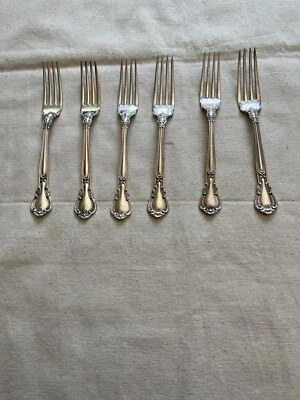 Vintage Chantilly By Gorham Sterling Forks-7 “ With Monogram - Image 1 of 4