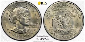 1979 D SBA Susan B. Anthony Dollar $1 Coin MS 63 Uncirculated Toning - Picture 1 of 4