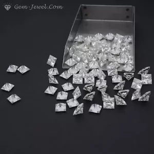2.5 x 2.5 MM 0.10 CT Full White Princess Square Brilliant Cut Moissanite 4 Ring - Picture 1 of 9