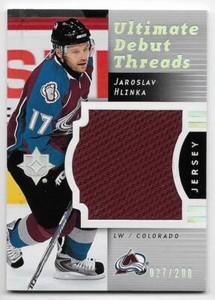 07/08 UD ULTIMATE COLLECTION DEBUT THREADS JERSEY #DTKH Jaroslav Hlinka #27/200