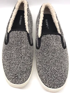 Old Navy Loafers Womens 9 Gray Sherpa Lined Slip On Casual Sheepskin Soft Warm - Picture 1 of 8