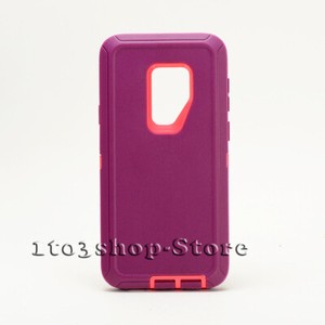 For Samsung Galaxy S9+ Plus Defender Hard Shell Case - Plum Purple & Hot Pink