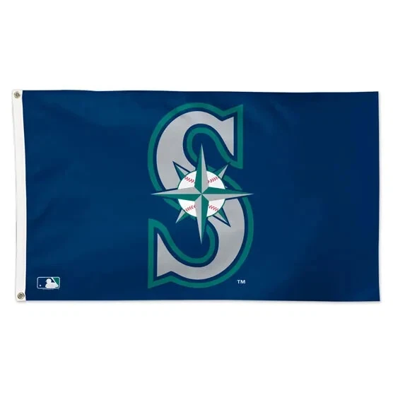 Seattle Mariners MLB Blue Deluxe 3' x 5' Flag Wincraft - Image 1 of 1