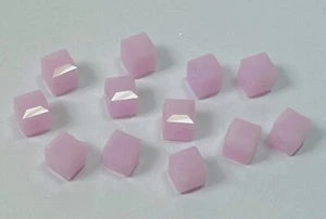 12 Pcs ~ 6mm CUBES ~ ROSE ALABASTER ~ SWAROVSKI CRYSTAL BEADS LOT - Picture 1 of 1