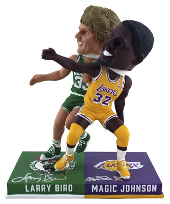 Magic Johnson & Larry Bird Firmado Uno a Uno Exclusivo NBA Bobblehead Dúo BAS Foto 1 de 4